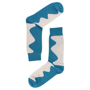 Dámské smetanovo-modré ponožky Your Socks Wave