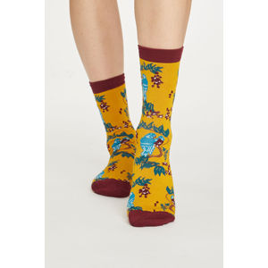 Bordově-žluté ponožky Love Bird Socks