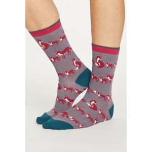 Šedo-červené ponožky Animal Kin Socks