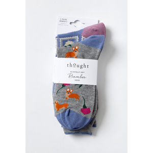Šedo-modré ponožky Royal Party Corgi Dog Socks - dvojbalení