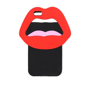 Černo-červený silikónový kryt Mouth pro iPhone 6/6s