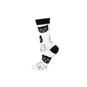 Dámské černo-bílé ponožky Kitty