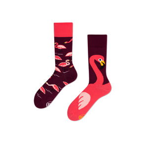 Bordovo-fuchsiové ponožky Pink Flamingo