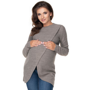 Hnědý těhotenský pulovr 70027