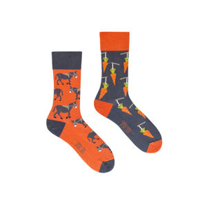 Šedo-oranžové ponožky Stick & Carrot