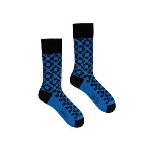Modro-černé ponožky Mosaic